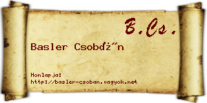 Basler Csobán névjegykártya